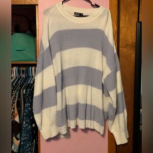 White & Purple Stripped Sweater 4x
